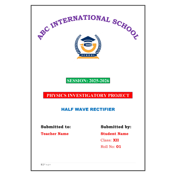 Half Wave Rectifier Project PDF