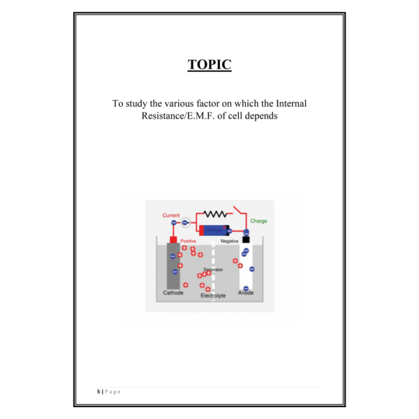 Factors on Which Internal Resistance or EMF of Cell Depends Project PDF - Image 4