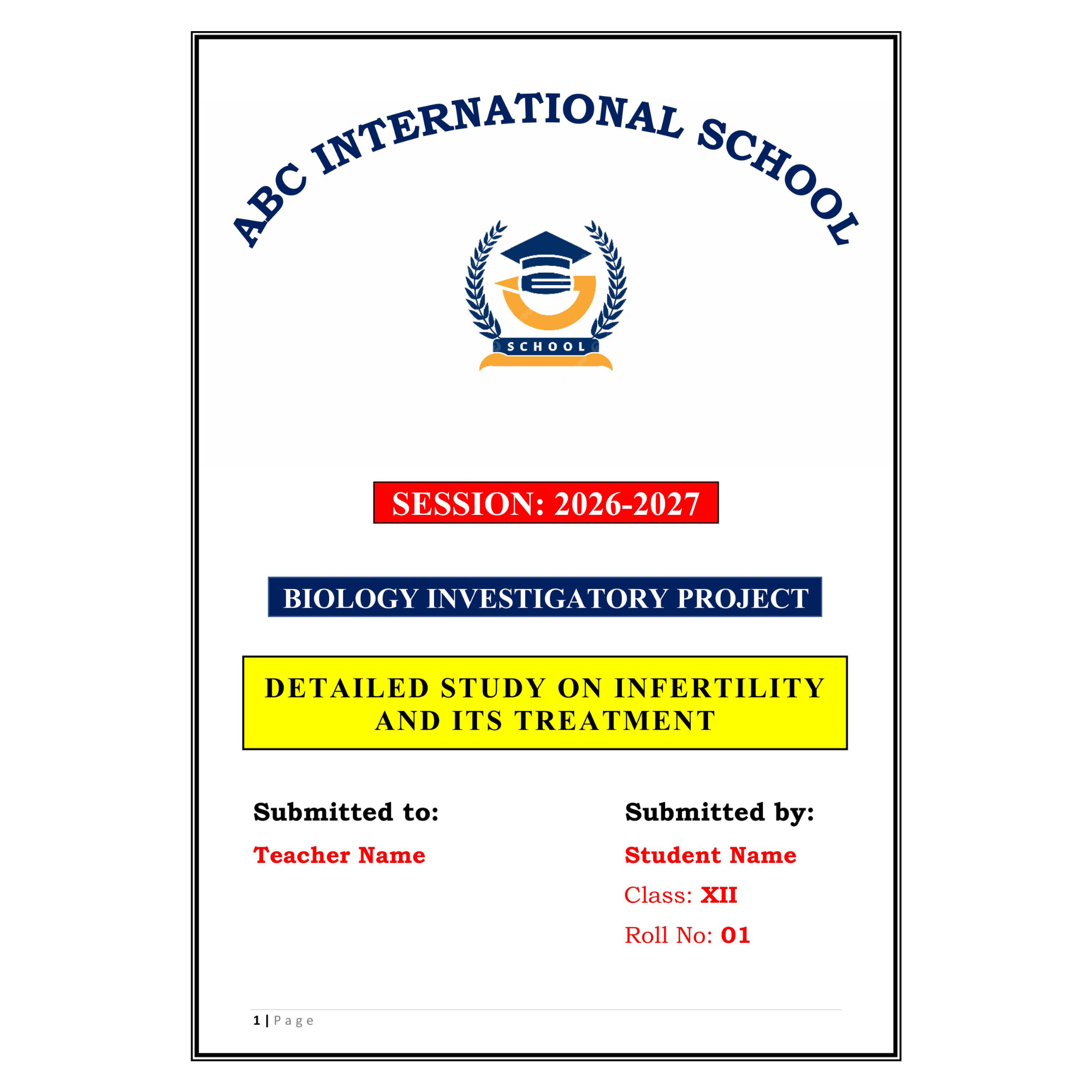 Infertility, It's Cause and Treatment Project PDF