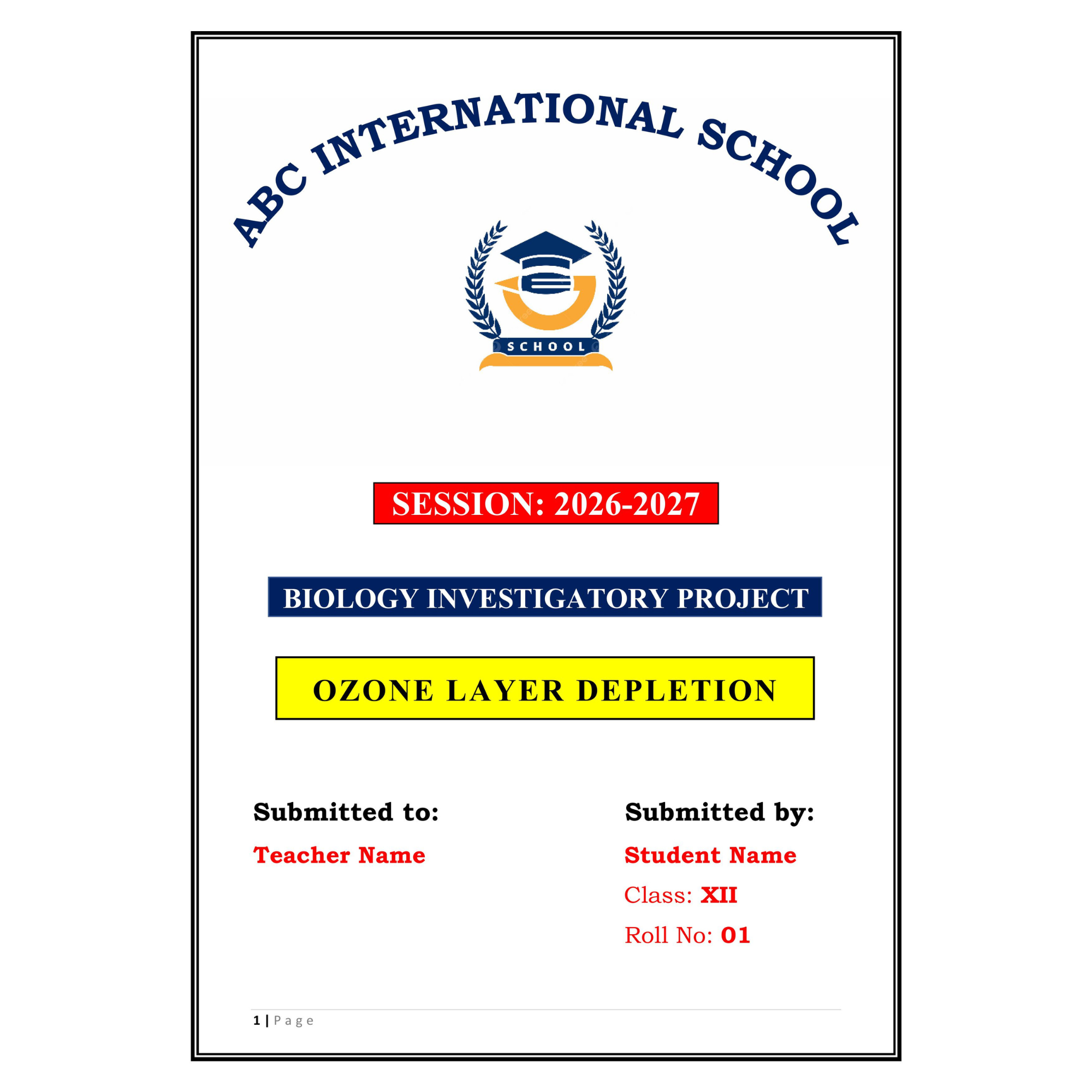 Ozone Layer Depletion Project PDF