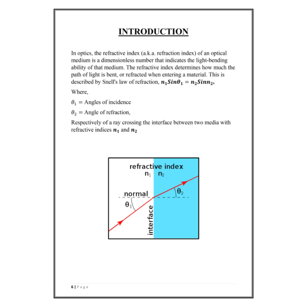 To Find the Refractive Index of Water and Oil using Plane Mirror Project PDF - Image 4