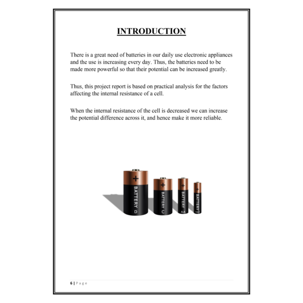 Factors on Which Internal Resistance or EMF of Cell Depends Project PDF - Image 5