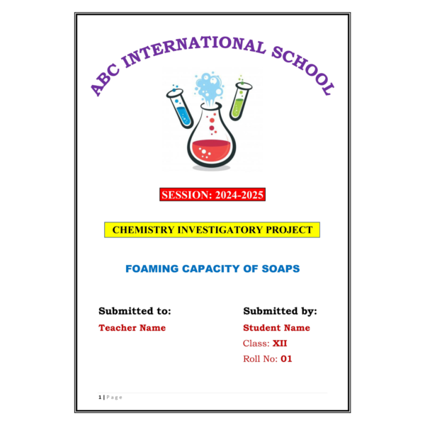 Foaming Capacity of Soap Project PDF