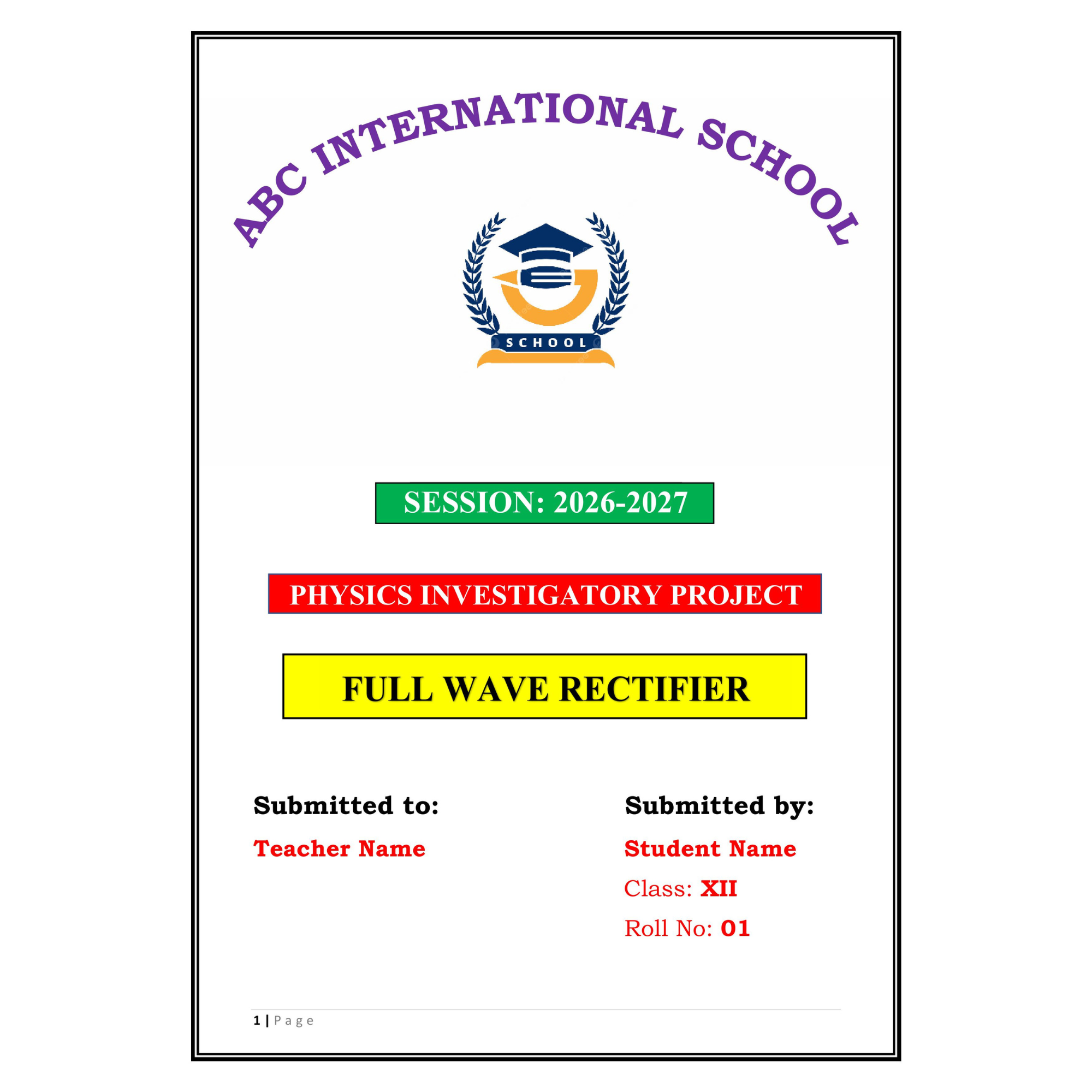 Full Wave Rectifier Project PDF