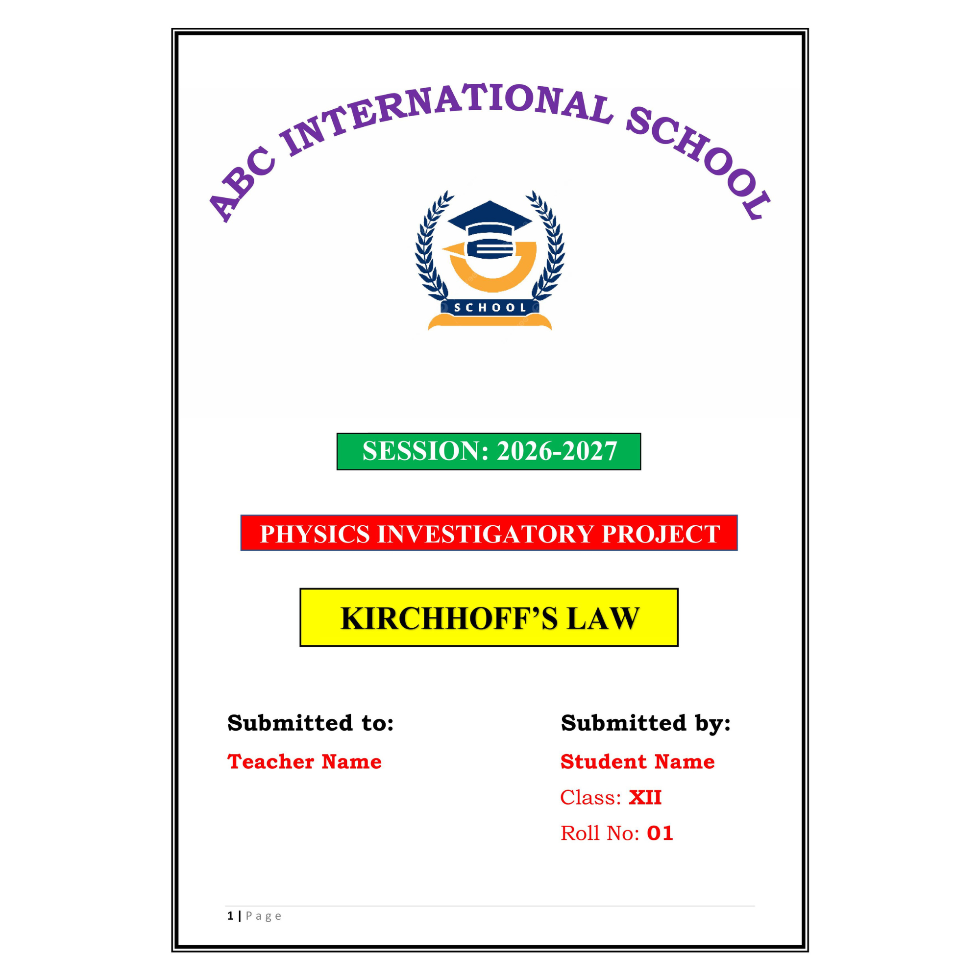 Kirchhoff's Law Project PDF