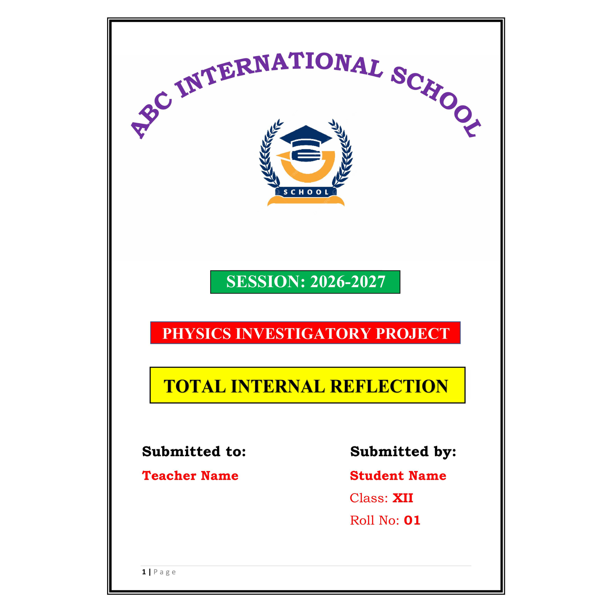 Total Internal Reflection Project PDF