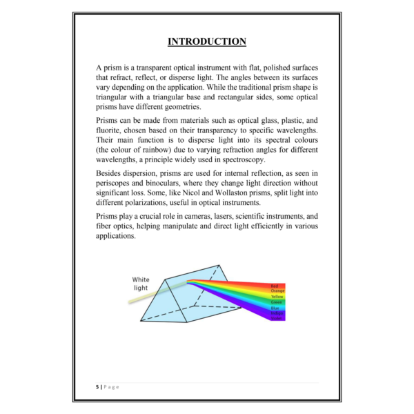 To Investigate the dependence of the Angle of Deviation on the Angle of Incidence using a hollow Prism Project PDF - Image 4